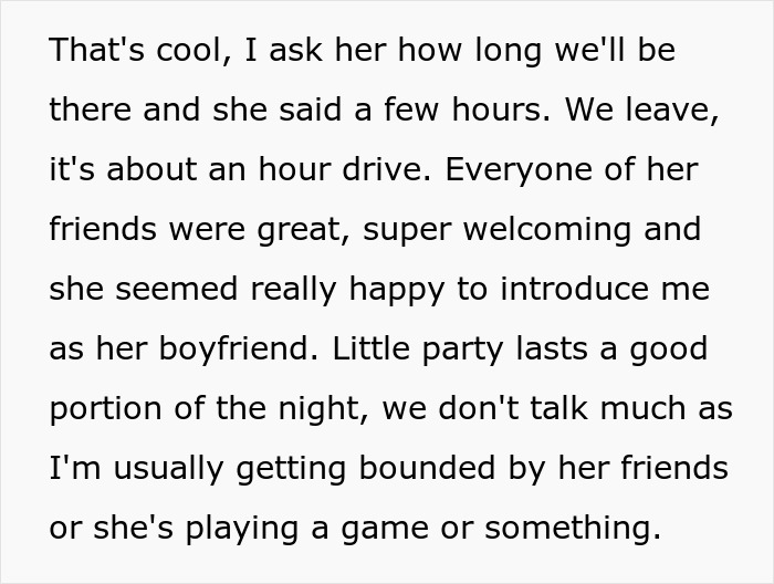 Text from a story about a guy's expensive trip to visit his long-distance girlfriend, who spends little time with him.