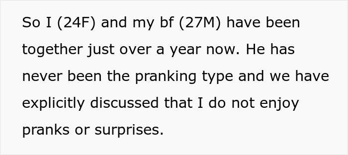 Text about April Fools' prank gone wrong, relationship discussion on pranks and surprises, couple's dynamic explored. Text about April Fools' prank gone wrong, relationship discussion on pranks and surprises, couple's dynamic explored.