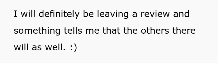 Text image discussing leaving reviews after a nail salon visit.