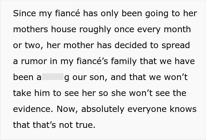 Text image discussing a neglectful MIL who spreads false rumors about her grandson's parents. Text image discussing a neglectful MIL who spreads false rumors about her grandson's parents.
