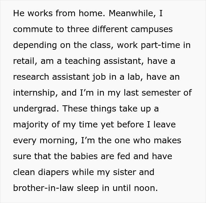 Text discussing a busy schedule and responsibilities, highlighting babysitting nephews and managing time commitments. Text discussing a busy schedule and responsibilities, highlighting babysitting nephews and managing time commitments.