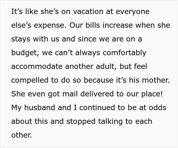 &ldquo;She&rsquo;s On Vacation At Everyone Else&rsquo;s Expense&rdquo;: Woman Wants MIL Gone, Husband Interferes