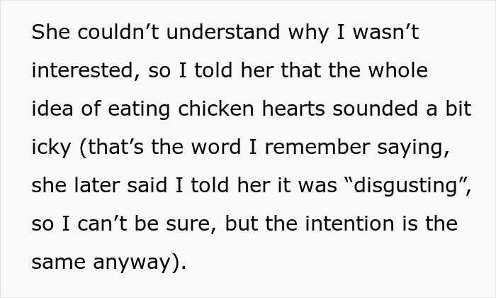 Text describes a conversation about cultural food being called "disgusting," causing online controversy.