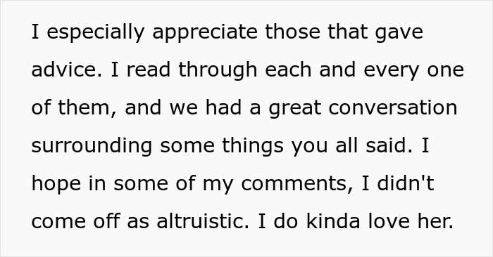 Text excerpt showing a husband&rsquo;s message about confronting family over treatment of his pregnant wife and demanding an apology before birth.