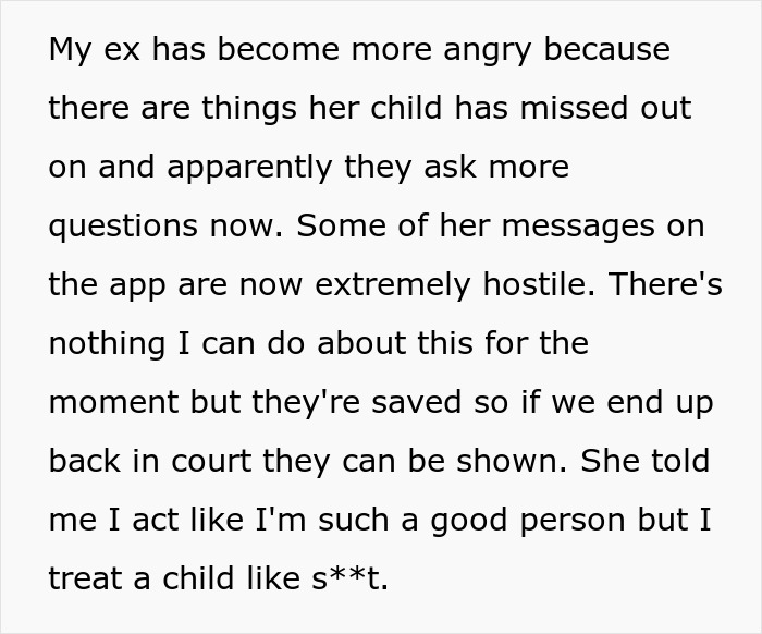 Text conversation showing ex's anger about the child from an affair and court threat. Text conversation showing ex's anger about the child from an affair and court threat.