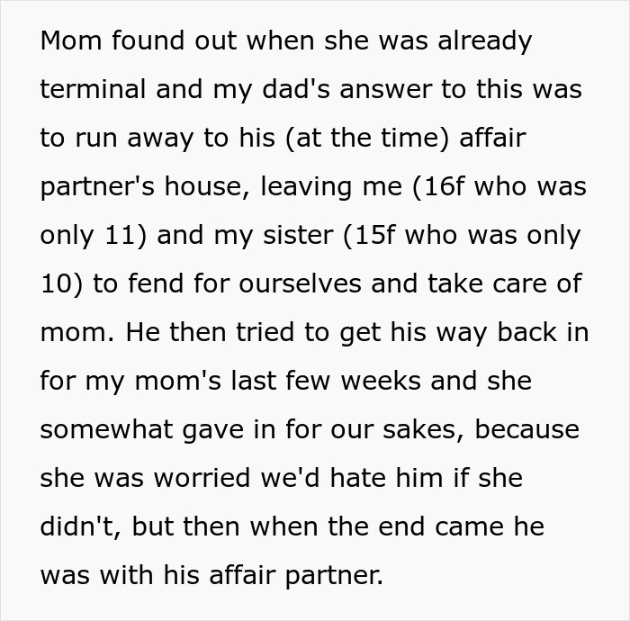 Text from a story about making things uncomfortable at a dad's engagement dinner, discussing family issues.