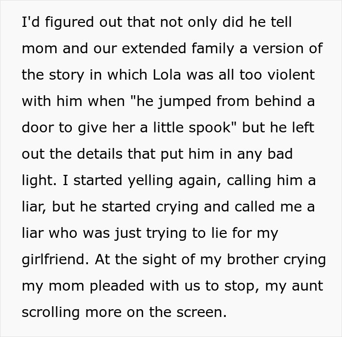 Family arguing after brother's prank backfires on girlfriend.