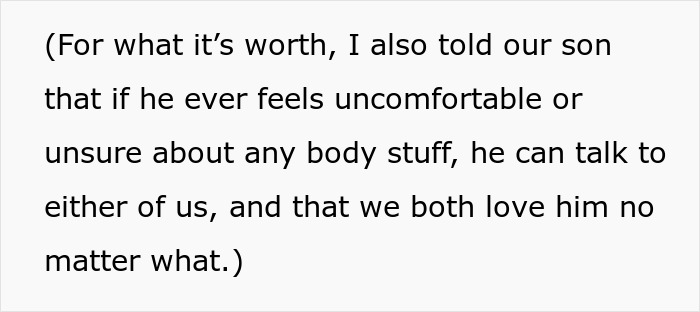 Text excerpt about son father grooming drama emphasizing open communication and love between parent and child.