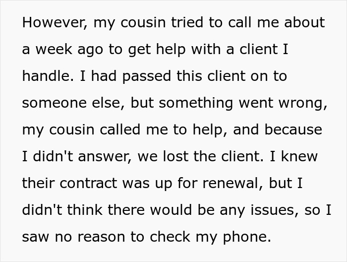 Text about losing a client due to unanswered calls during maternity leave. Text about losing a client due to unanswered calls during maternity leave.