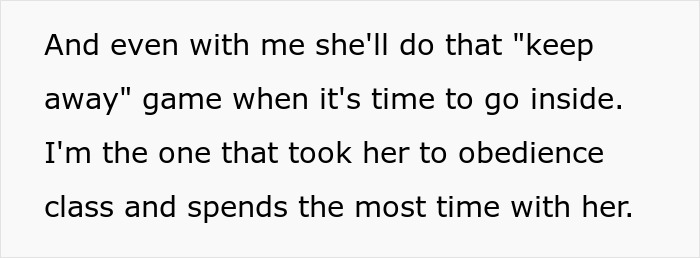 Text discussing a couple's struggle with their untrainable rescue dog and its refusal to come inside, despite attending obedience classes. Text discussing a couple's struggle with their untrainable rescue dog and its refusal to come inside, despite attending obedience classes.