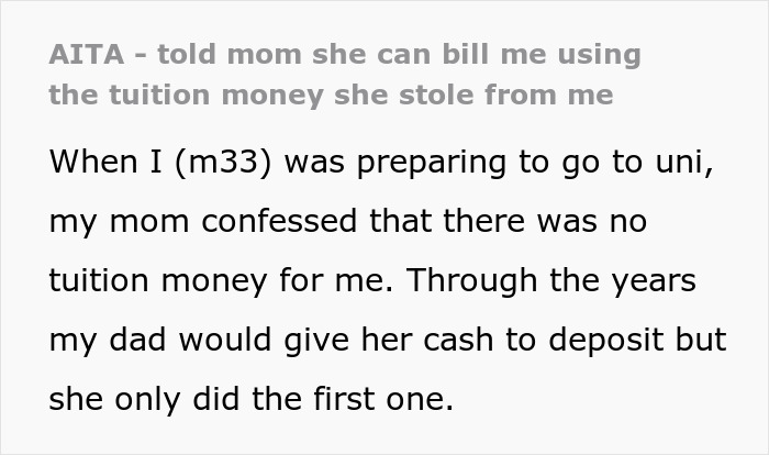 Son confronts mom after she stole his college fund and refuses to give him cash, telling her to repay what she owes.