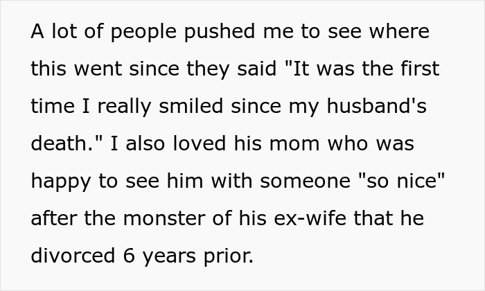 Text discussing emotions about a tattoo related to a late husband.