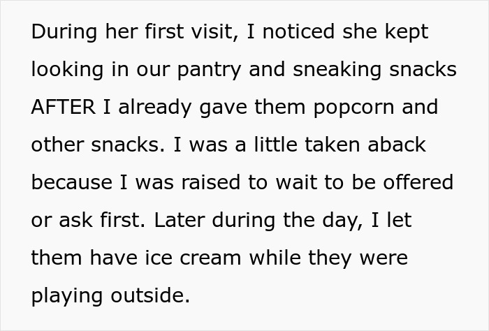 Mom notices daughter's friend sneaking pantry snacks despite already having popcorn, raising concerns about her home life. Mom notices daughter's friend sneaking pantry snacks despite already having popcorn, raising concerns about her home life.