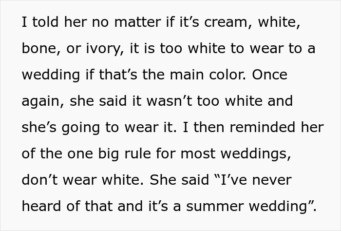 "AITA For Telling My Mom I Won’t Attend A Wedding If She Wears A Certain Dress" "AITA For Telling My Mom I Won’t Attend A Wedding If She Wears A Certain Dress"
