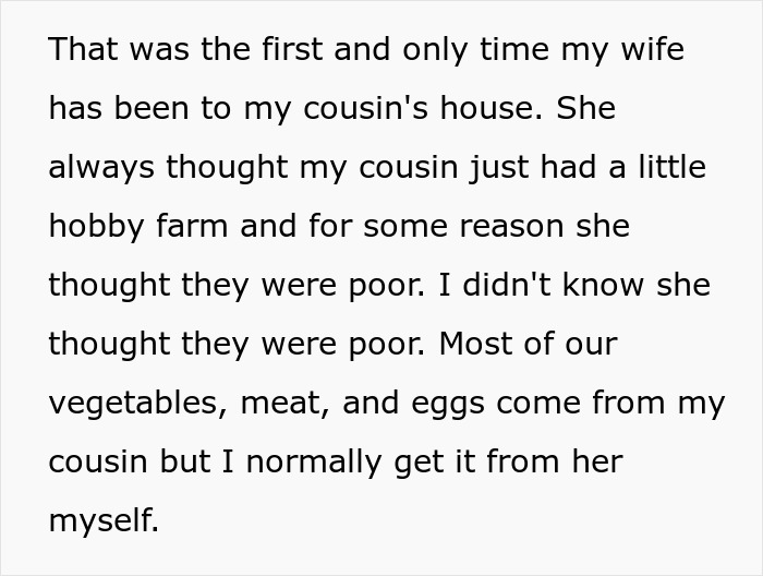 Text about a wife who flaunts money, shocked to find husband's cousin is wealthier than assumed. Text about a wife who flaunts money, shocked to find husband's cousin is wealthier than assumed.