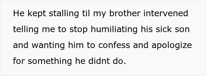 Text image about a conflict involving a spoiled boy demanding extra ice cream at a party.