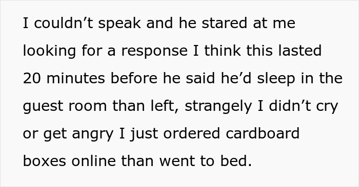 Text message about breakup where a woman orders boxes online after being dumped.