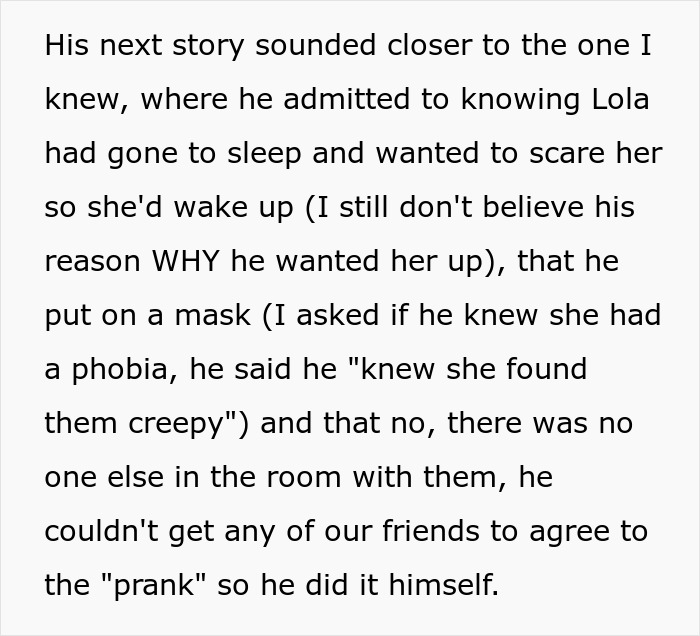 Brother's prank on girlfriend with a mask, family urges breakup after her reaction.