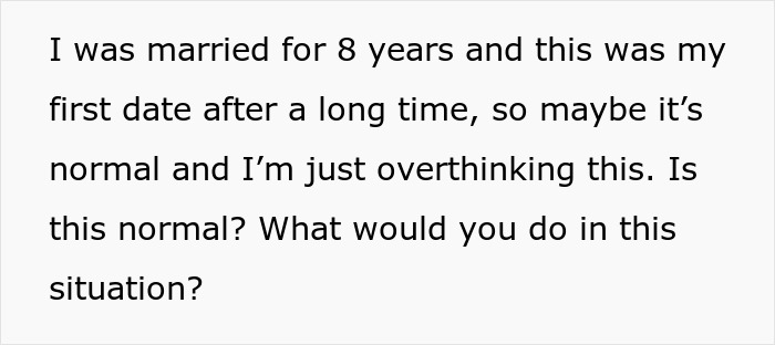 Text on a white background discussing dating concerns and asking for advice. Text on a white background discussing dating concerns and asking for advice.