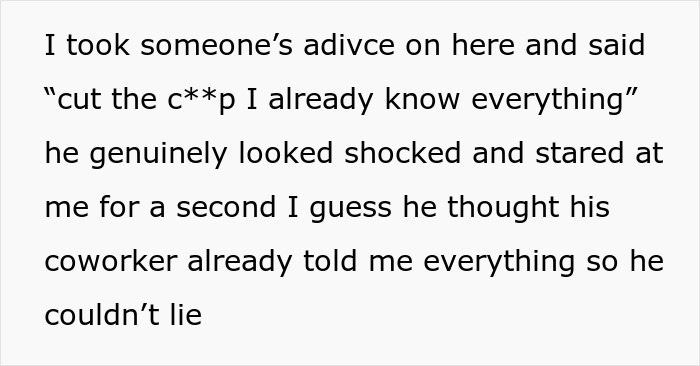 Text message exchange where a woman shares bold advice, leaving her ex shocked after a breakup.