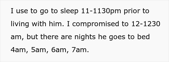 Text excerpt describing sleep disruption caused by boyfriend depriving girlfriend of proper sleep over several weeks Text excerpt describing sleep disruption caused by boyfriend depriving girlfriend of proper sleep over several weeks