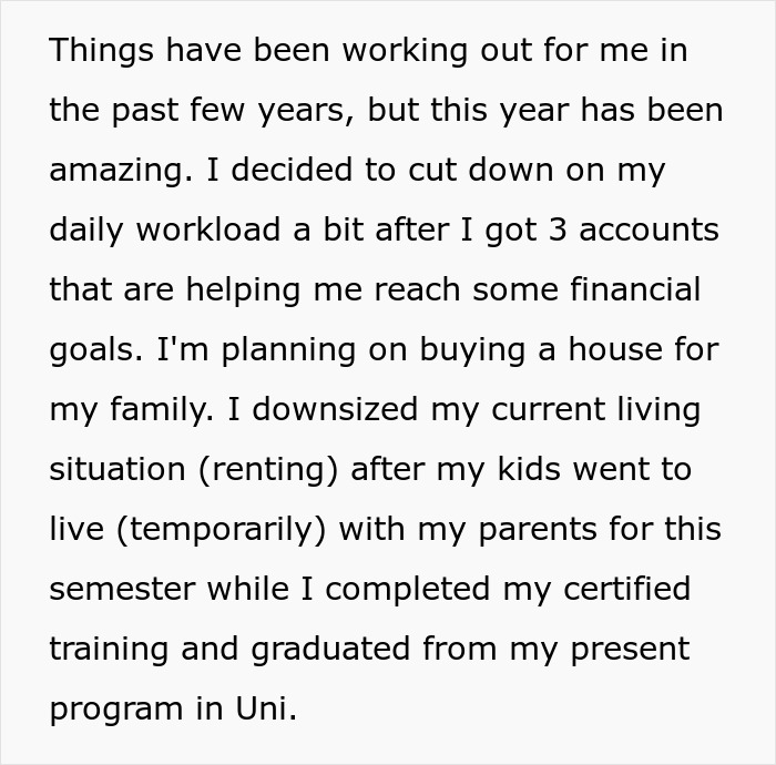 Woman plans financial goals after downsizing and achieving work-life balance for her family.