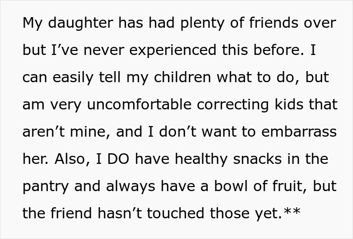Text about a mom noticing her daughter's friend raiding their pantry, raising concerns about the friend's home situation. Text about a mom noticing her daughter's friend raiding their pantry, raising concerns about the friend's home situation.