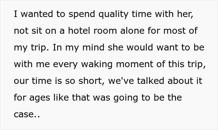 Text about a guy booking an expensive trip to visit his distant girlfriend, expressing disappointment and loneliness.