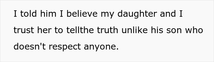 Text describing a parent's trust in their daughter over a disrespectful son.