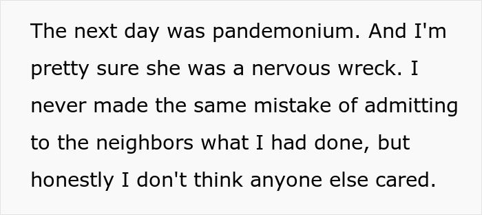 Text about a neighbor conflict involving a nervous wreck after a cat poisoning incident.