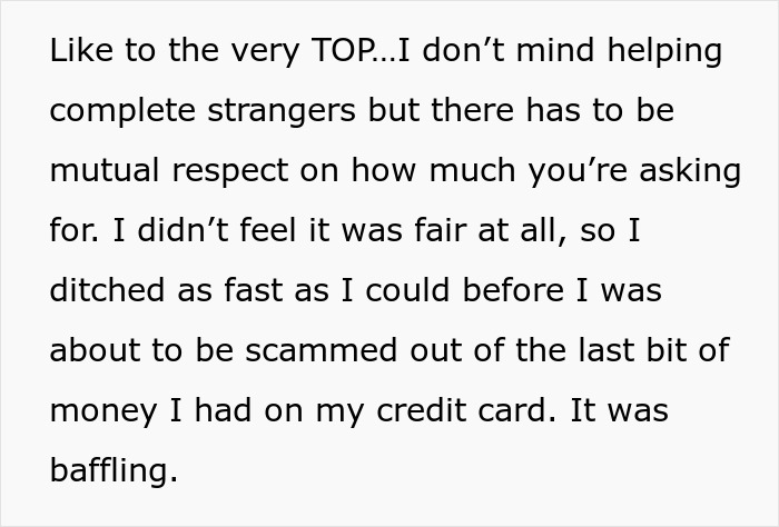 Man asks a stranger to pay for groceries while loading up his cart with various items at the store checkout.