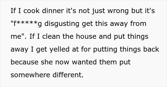 Text describing a husband's experience; pregnant wife's criticism leads to daily stress.