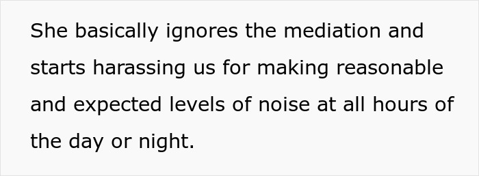 Text about neighbor harassment over noise complaints. Text about neighbor harassment over noise complaints.