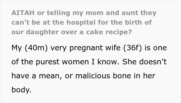 Husband confronts family over treatment of pregnant wife, banning them from birth until apology is given.