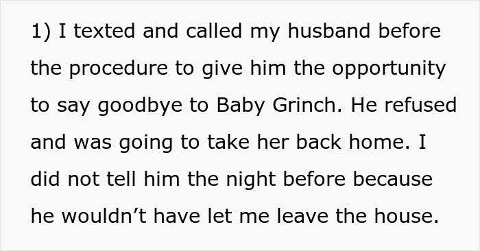 Text screenshot about a woman discussing a decision regarding her dying dog.