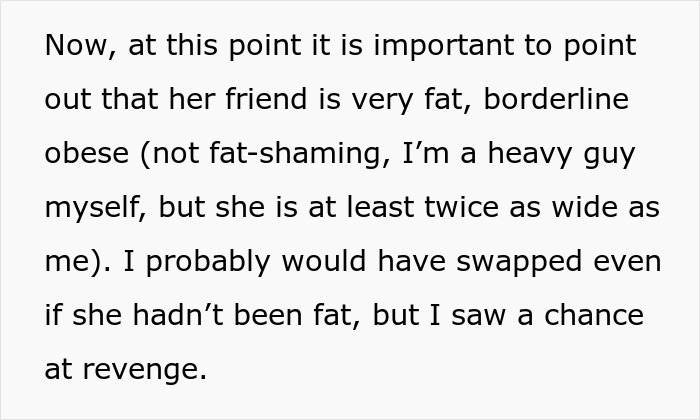 Text highlighting a revenge seat swap story on a plane. Text highlighting a revenge seat swap story on a plane.