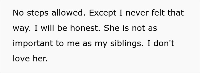 Teen declines stepsister on vacation, expresses no bond. Teen declines stepsister on vacation, expresses no bond.