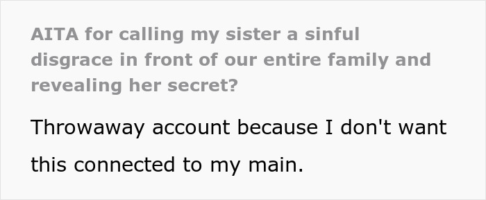 Text discussing a Christian sister berating another's pregnancy using a secret as a weapon. Text discussing a Christian sister berating another's pregnancy using a secret as a weapon.
