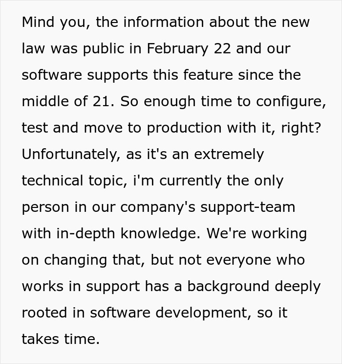 Text outlining software support challenges for a demanding client seeking ticket escalation.