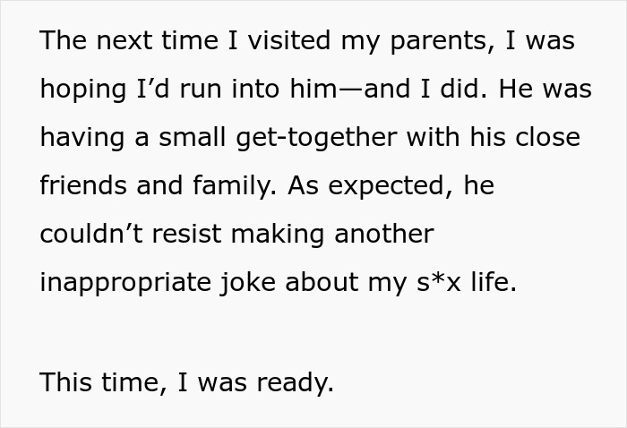 Text detailing an incident where a bully makes inappropriate jokes, anticipating karma. Text detailing an incident where a bully makes inappropriate jokes, anticipating karma.