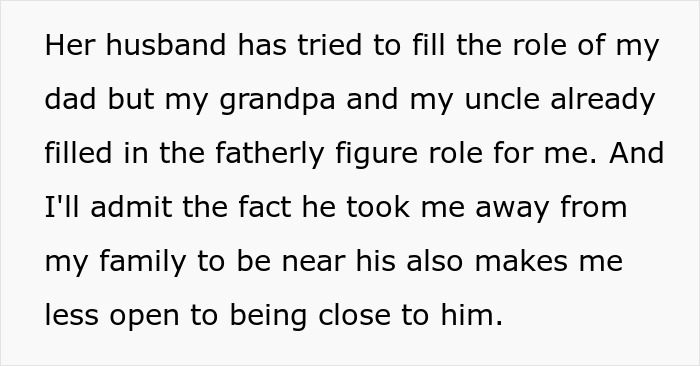 Text about a teen's struggle with moving to stepdad's hometown for a better life, feeling distant from family. Text about a teen's struggle with moving to stepdad's hometown for a better life, feeling distant from family.