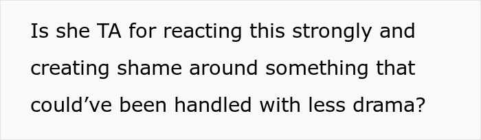 Text on a white background asking if someone is the antagonist for reacting strongly and creating shame around a grooming drama.