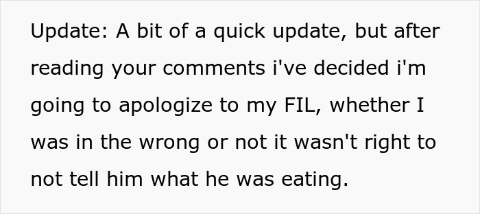 Text update about apologizing to FIL after vegetarian meatballs incident.