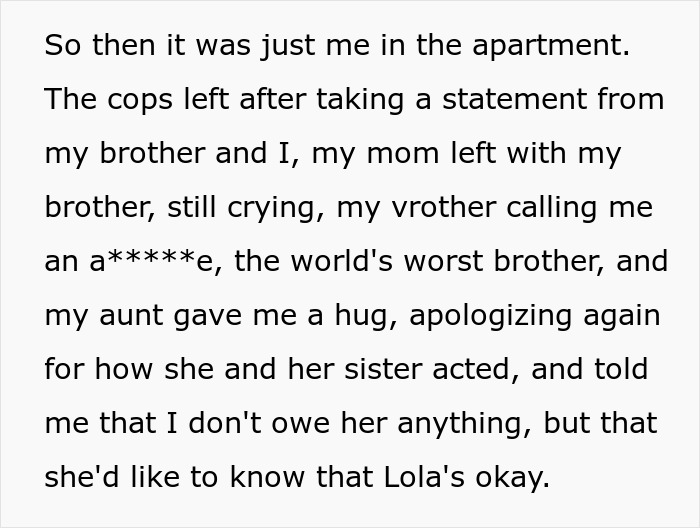 Family dispute text about man urged to dump girlfriend after prank retaliation.