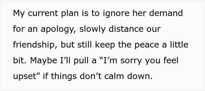 Text about dealing with a friend's birthday diet demands and maintaining peace.