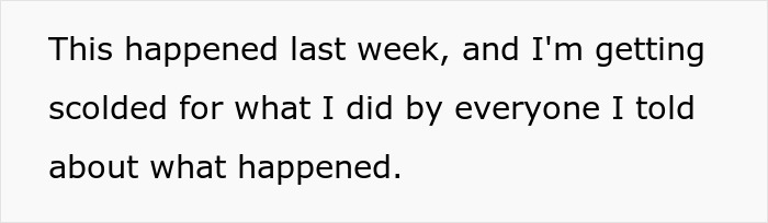 Text screenshot: Man getting scolded by everyone for last week's incident.
