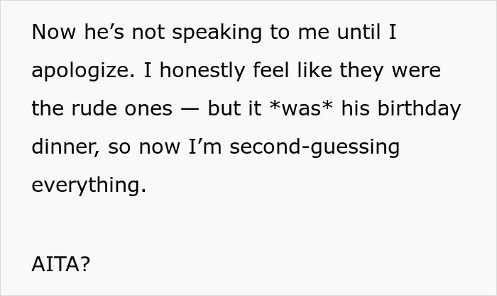 Text excerpt from a breakup story where a couple faces tension after a mom jokingly steals the girlfriend&rsquo;s seat.