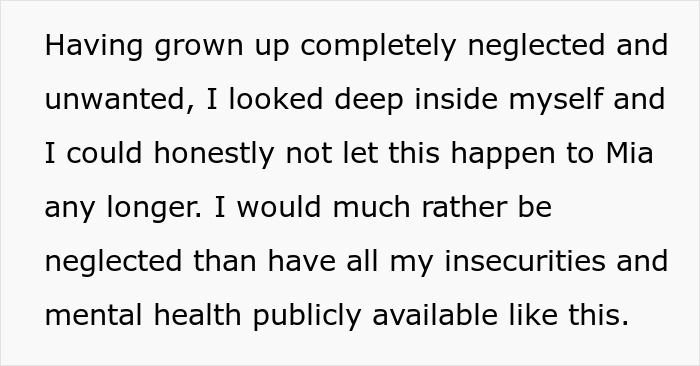 Text about personal reflection on neglect and mental health, related to daughter's eating disorder. Text about personal reflection on neglect and mental health, related to daughter's eating disorder.