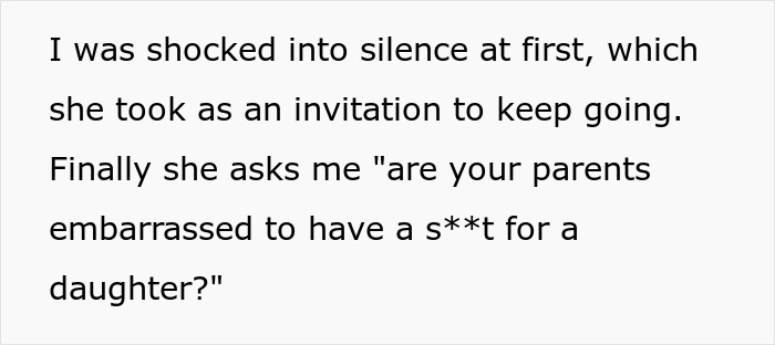 Text screenshot shows a conversation about teen pregnancy leading to an embarrassing moment for an elderly woman. Text screenshot shows a conversation about teen pregnancy leading to an embarrassing moment for an elderly woman.