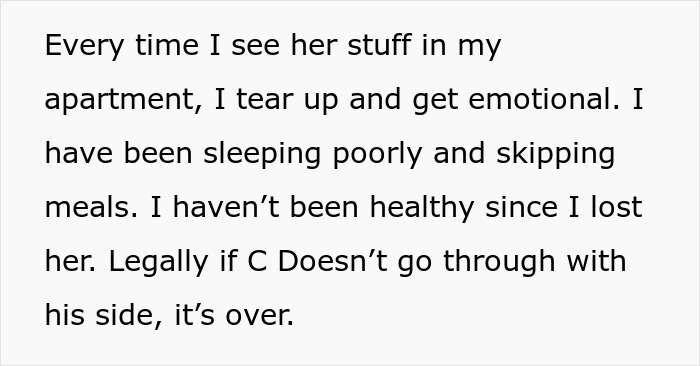 Text about missing daughter impacts mental health and legal situation of woman who babysat.